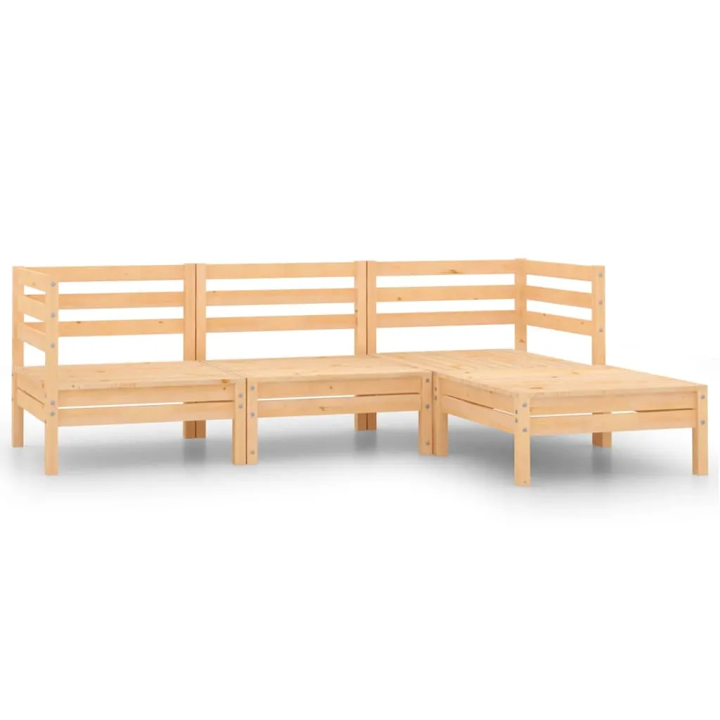 vidaXL Set Salotto da Giardino 4 pz in Legno Massello di Pino