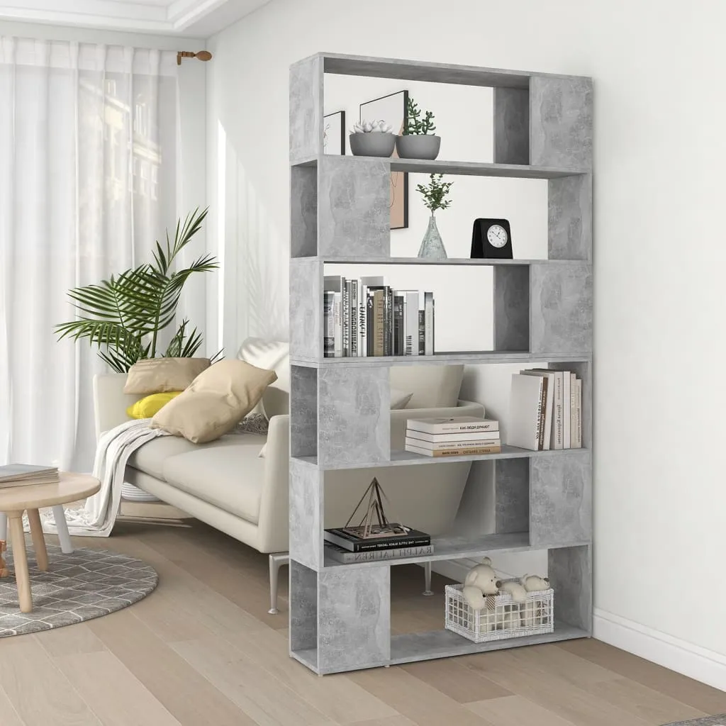 vidaXL Libreria/Divisorio Grigio Cemento 100x24x188 cm