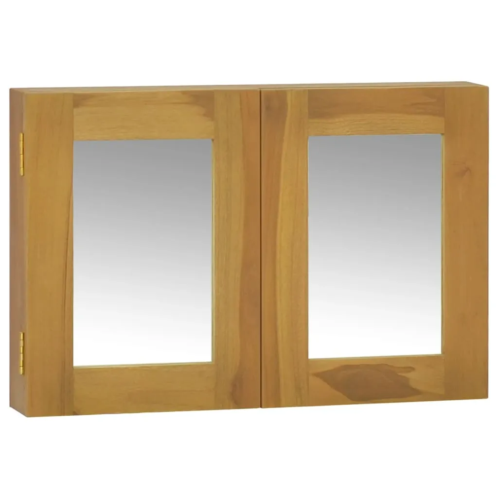 vidaXL Mobile a Specchio 60x10x40 cm in Legno Massello di Teak