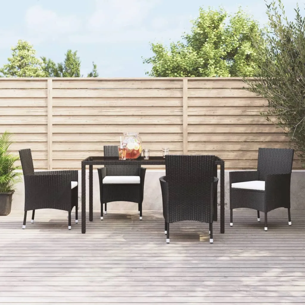 vidaXL Sedie da Giardino con Cuscini 4 pz in Polyrattan Nere