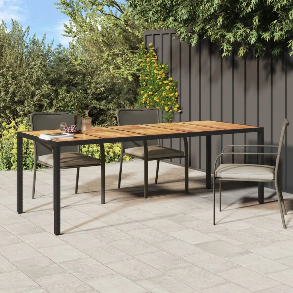 vidaXL Tavolo da Giardino Nero 250x100x75 cm in Polyrattan