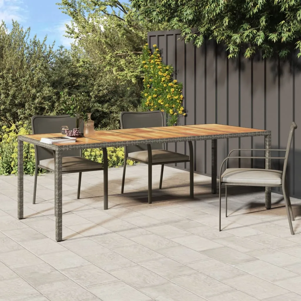 vidaXL Tavolo da Giardino Grigio 250x100x75 cm in Polyrattan