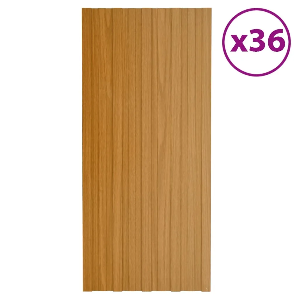 vidaXL Pannelli da Tetto 36 pz in Acciaio Zincato Naturale 100x45 cm