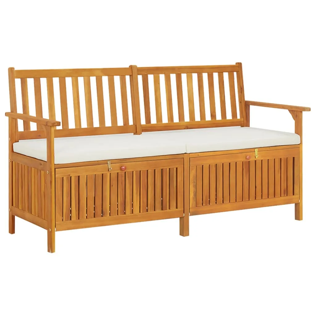 vidaXL Cassapanca con Cuscino 148 cm in Legno Massello di Acacia