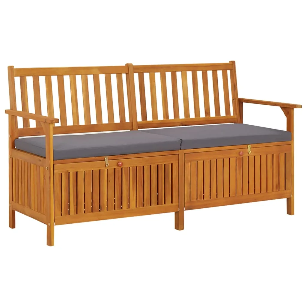 vidaXL Cassapanca con Cuscino 148 cm in Legno Massello di Acacia