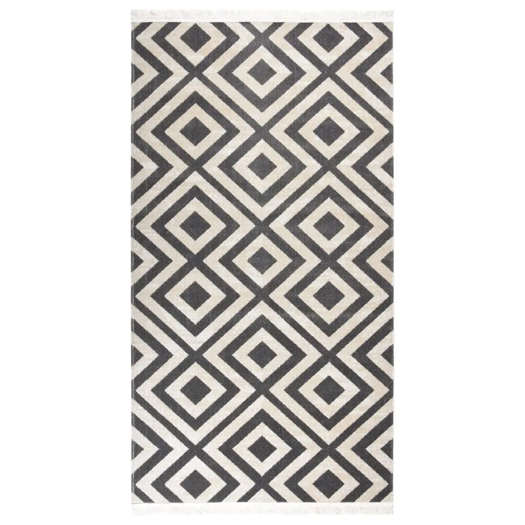 vidaXL Tappeto da Esterni Tessitura Piatta 80x150 cm Nero Beige Chiaro