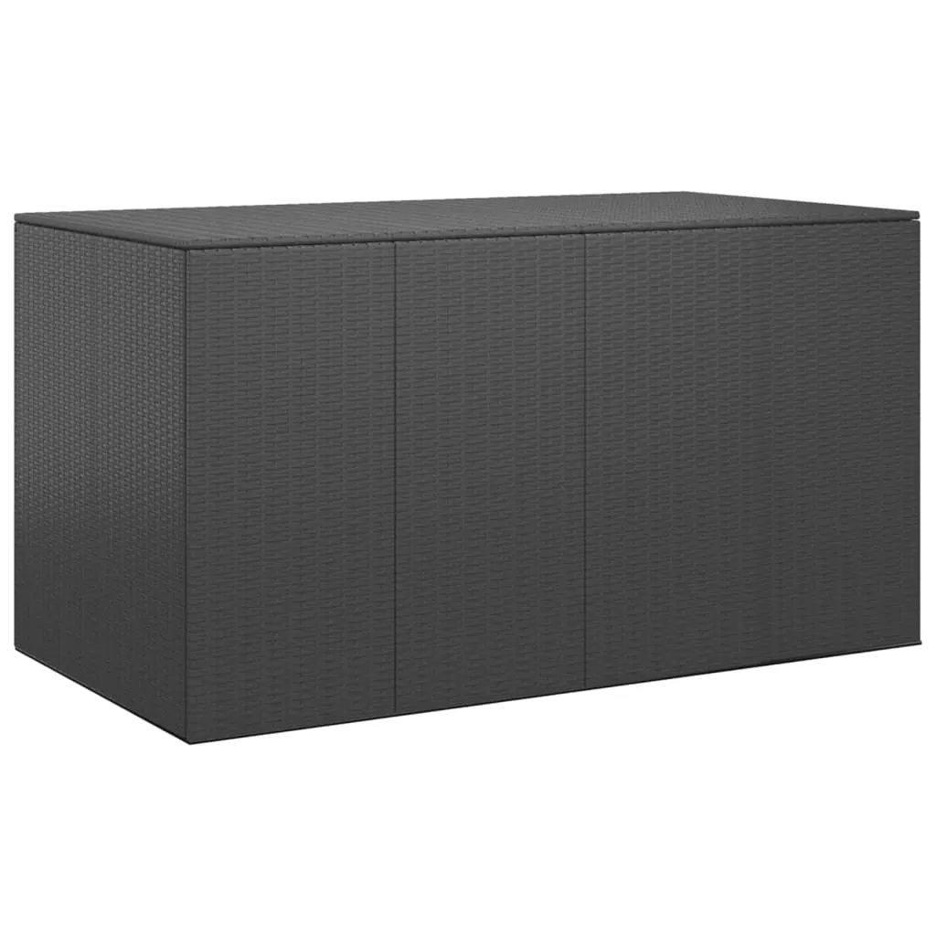 vidaXL Contenitore da Giardino in Rattan PE 194x100x103 cm Nero