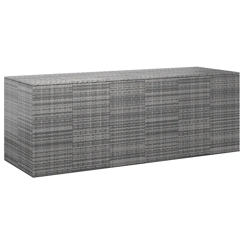 vidaXL Contenitore da Giardino in Rattan PE 291x100,5x104 cm Grigio