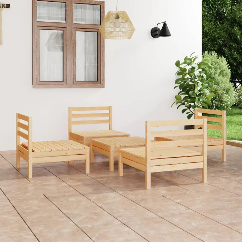 vidaXL Set Divani da Giardino 5 pz in Legno Massello di Pino