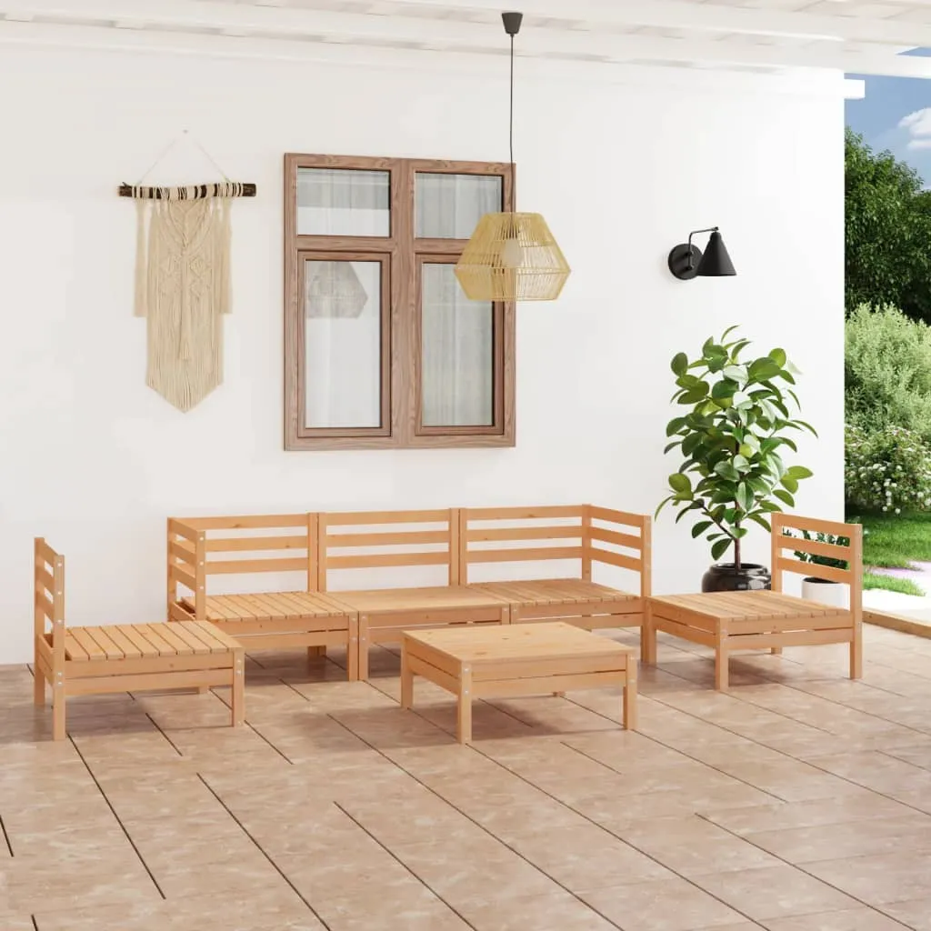 vidaXL Set Divani da Giardino 6 pz in Legno Massello di Pino