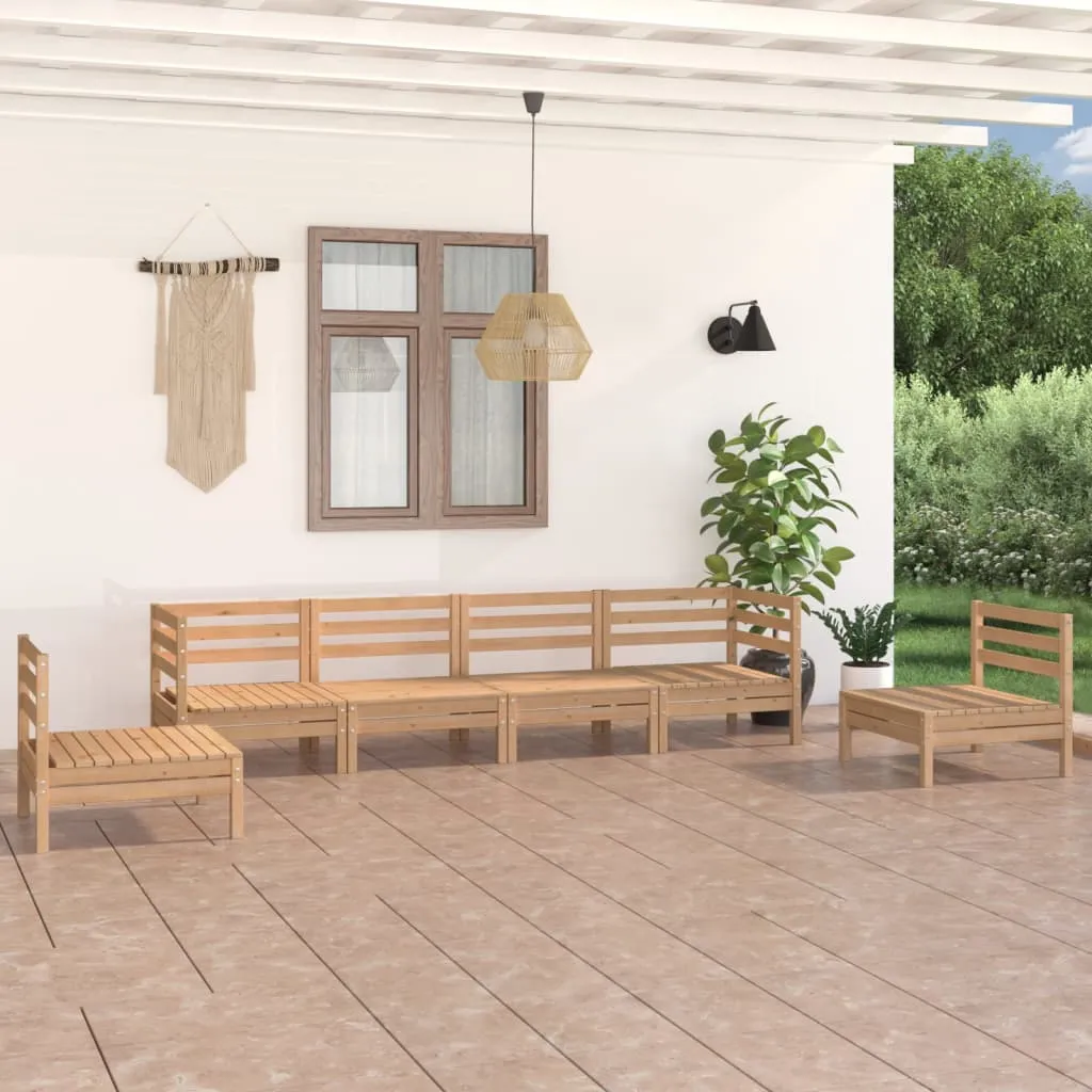 vidaXL Set Divani da Giardino 6 pz in Legno Massello di Pino