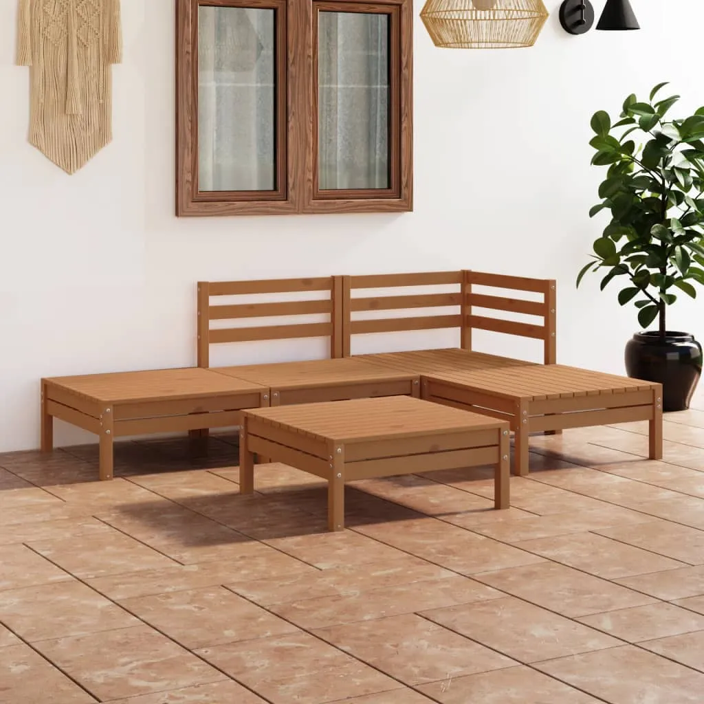 vidaXL Set Salotto da Giardino 5 pz in Legno Massello di Pino Miele