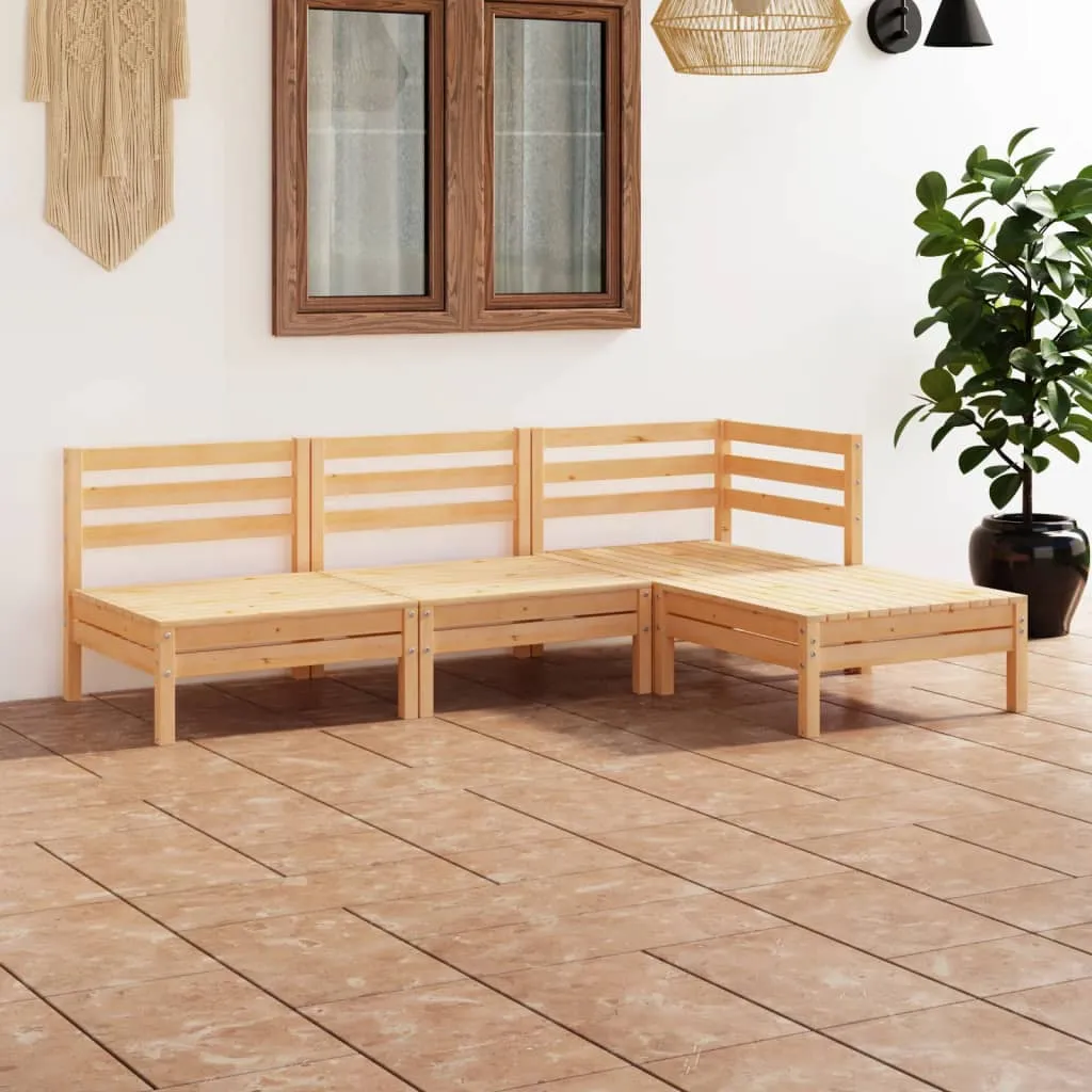 vidaXL Set Salotto da Giardino 4 pz in Legno Massello di Pino