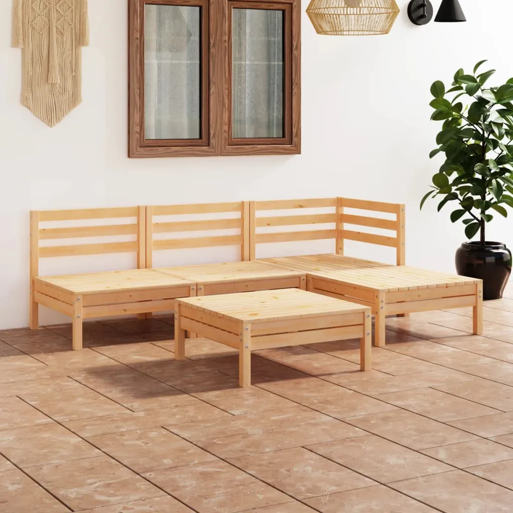 vidaXL Set Salotto da Giardino 5 pz in Legno Massello di Pino