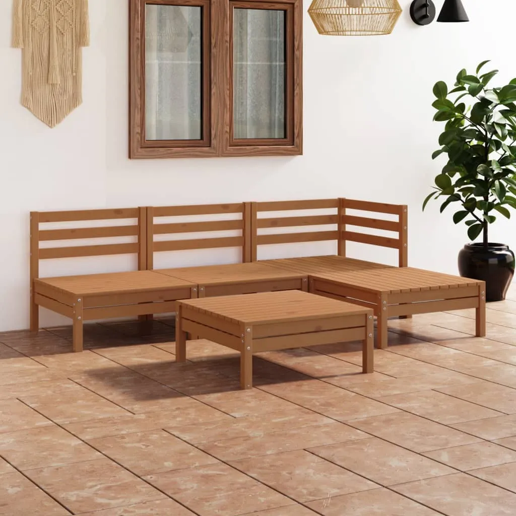 vidaXL Set Salotto da Giardino 5 pz in Legno Massello di Pino Miele