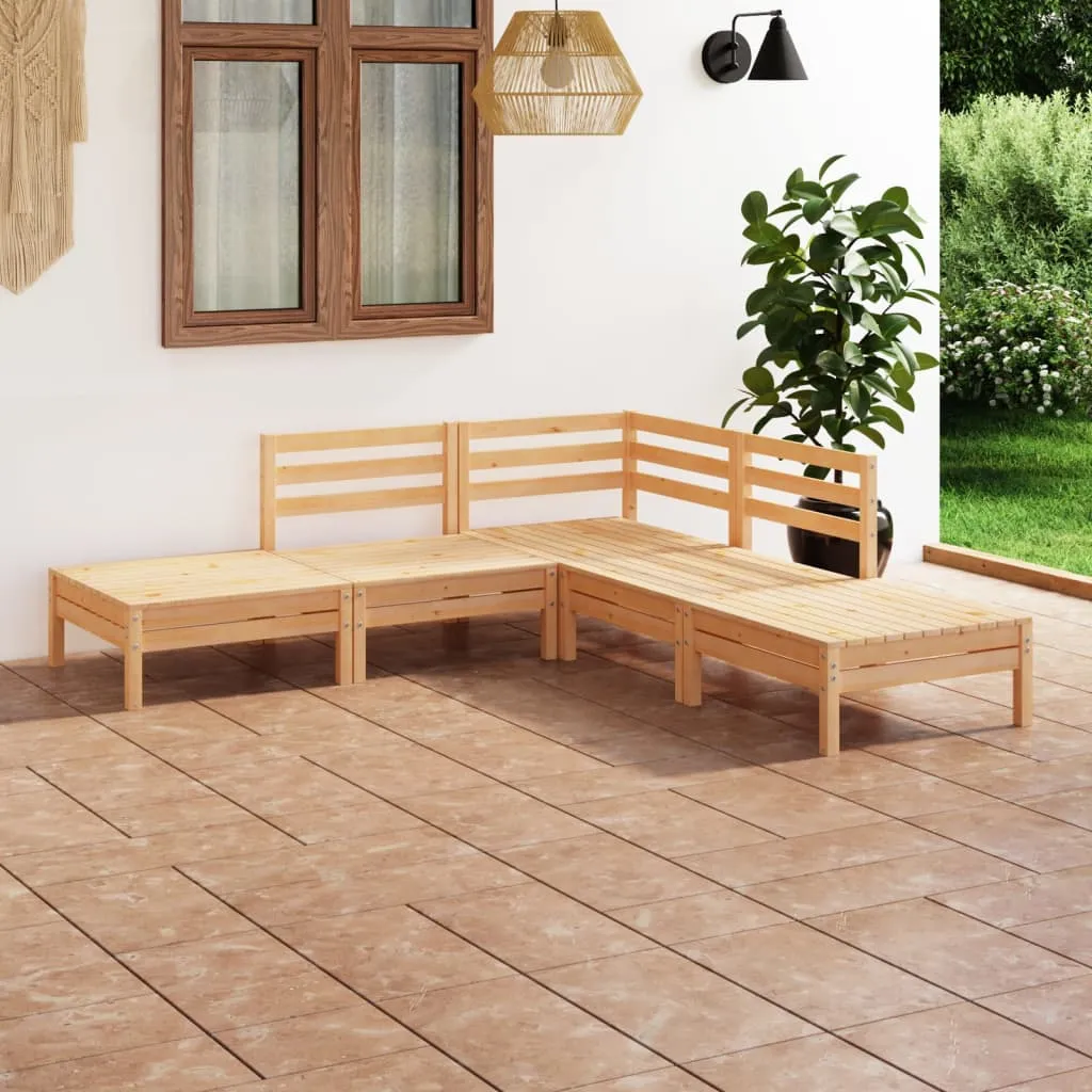 vidaXL Set Salotto da Giardino 5 pz in Legno Massello di Pino