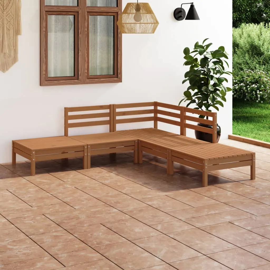 vidaXL Set Salotto da Giardino 5 pz in Legno Massello di Pino Miele