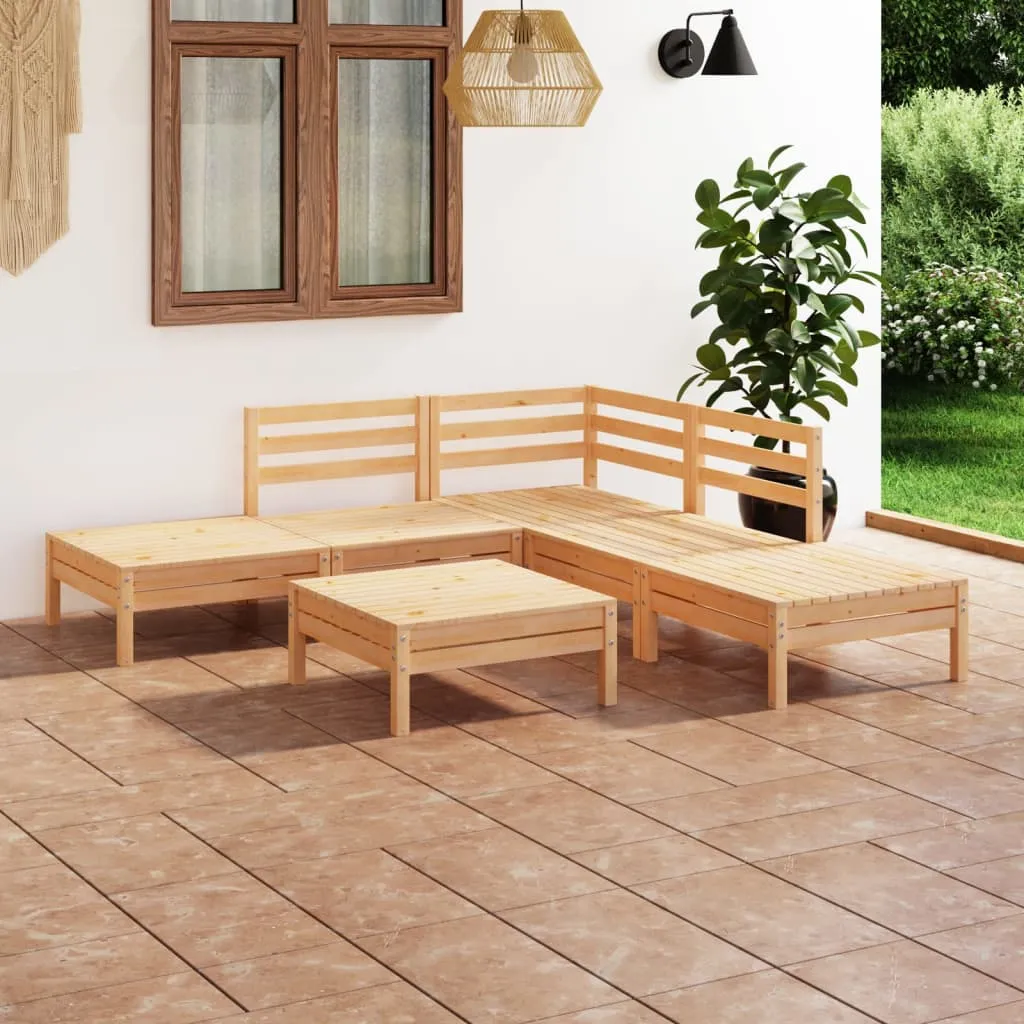 vidaXL Set Salotto da Giardino 6 pz in Legno Massello di Pino