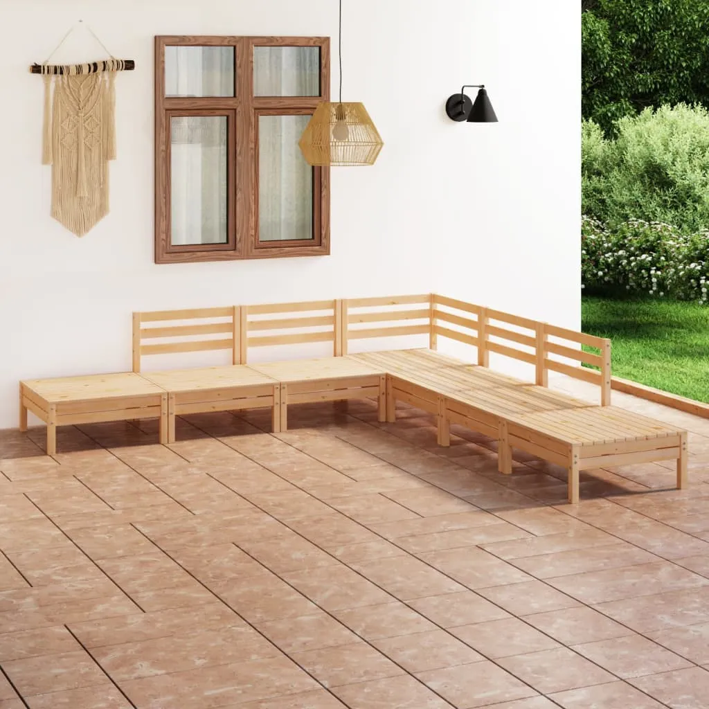 vidaXL Set Salotto da Giardino 7 pz in Legno Massello di Pino