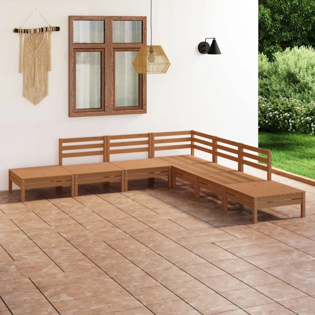 vidaXL Set Salotto da Giardino 7 pz in Legno Massello di Pino Miele