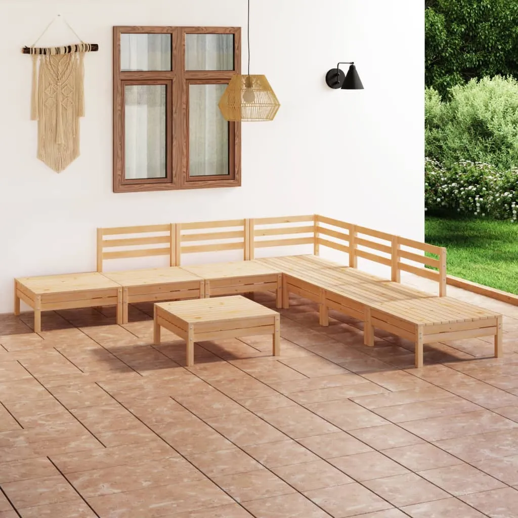 vidaXL Set Salotto da Giardino 8 pz in Legno Massello di Pino