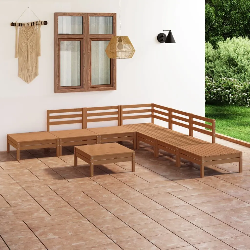 vidaXL Set Salotto da Giardino 8 pz in Legno Massello di Pino Miele