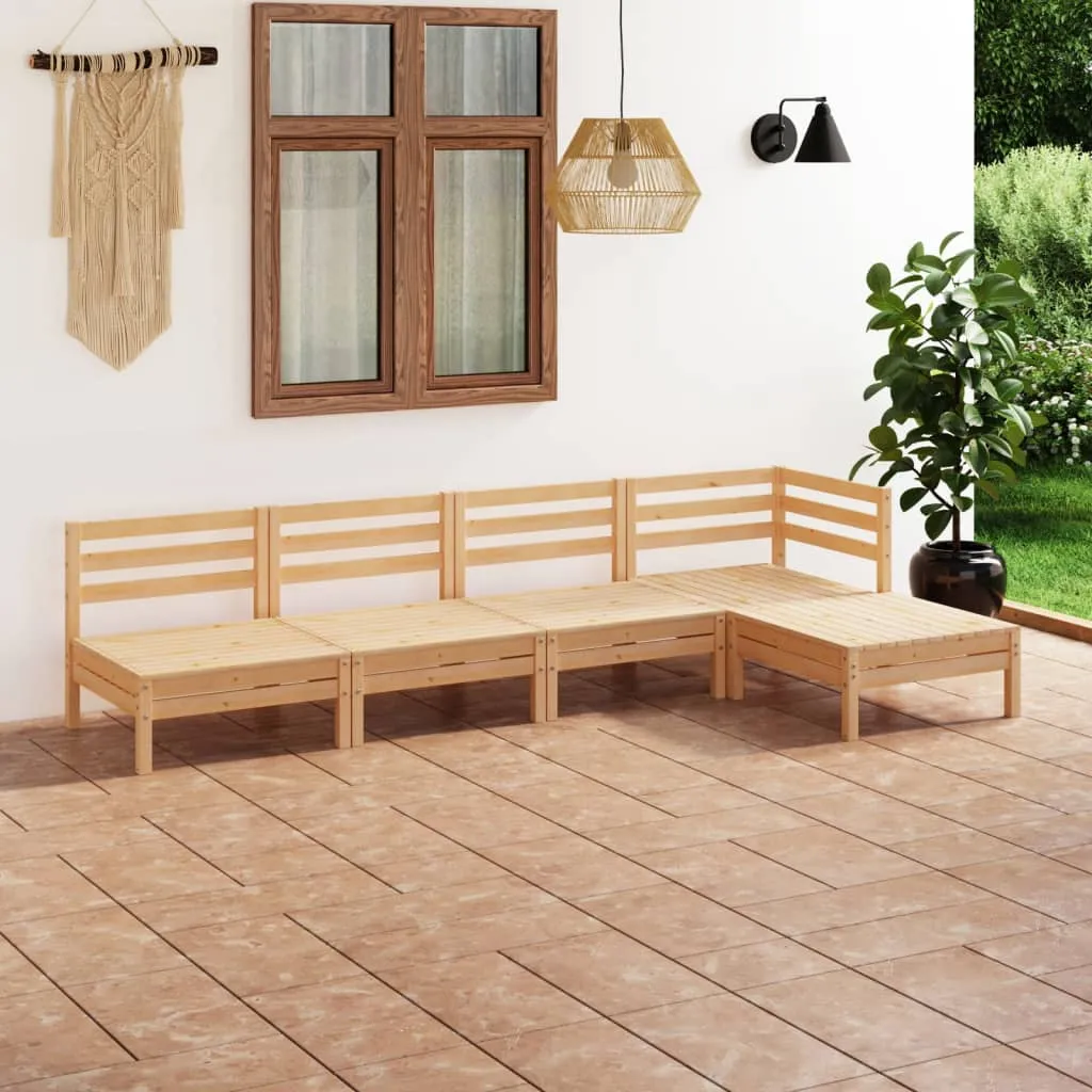 vidaXL Set Salotto da Giardino 5 pz in Legno Massello di Pino