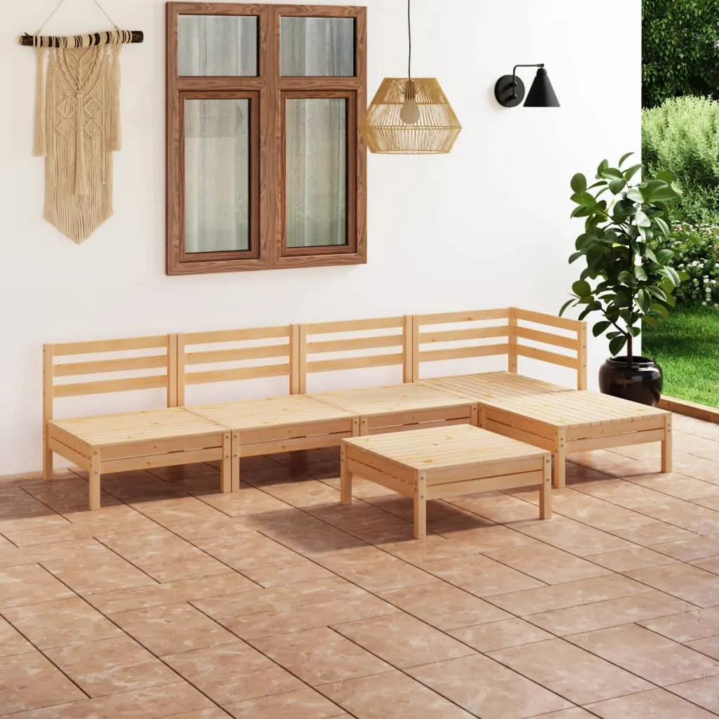 vidaXL Set Salotto da Giardino 6 pz in Legno Massello di Pino