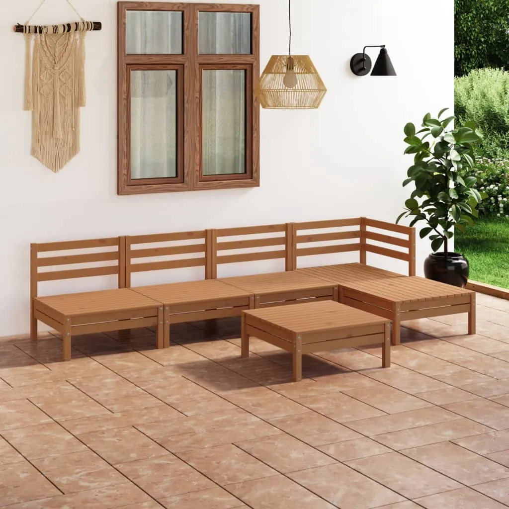 vidaXL Set Salotto da Giardino 6 pz in Legno Massello di Pino Miele