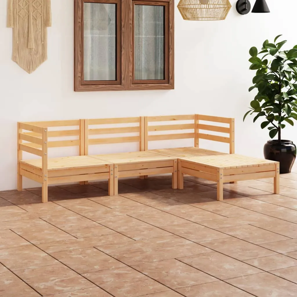 vidaXL Set Salotto da Giardino 4 pz in Legno Massello di Pino