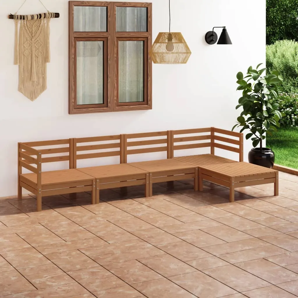 vidaXL Set Salotto da Giardino 5 pz in Legno Massello di Pino Miele