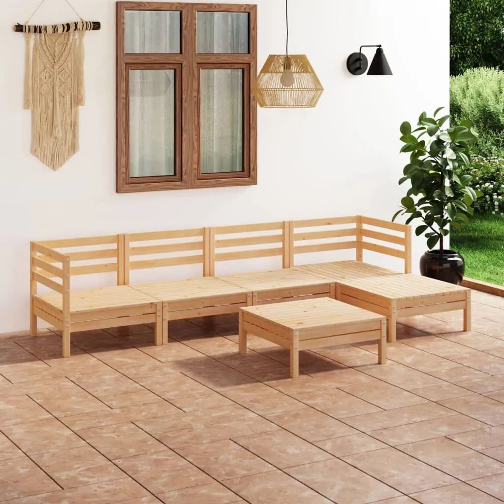 vidaXL Set Salotto da Giardino 6 pz in Legno Massello di Pino