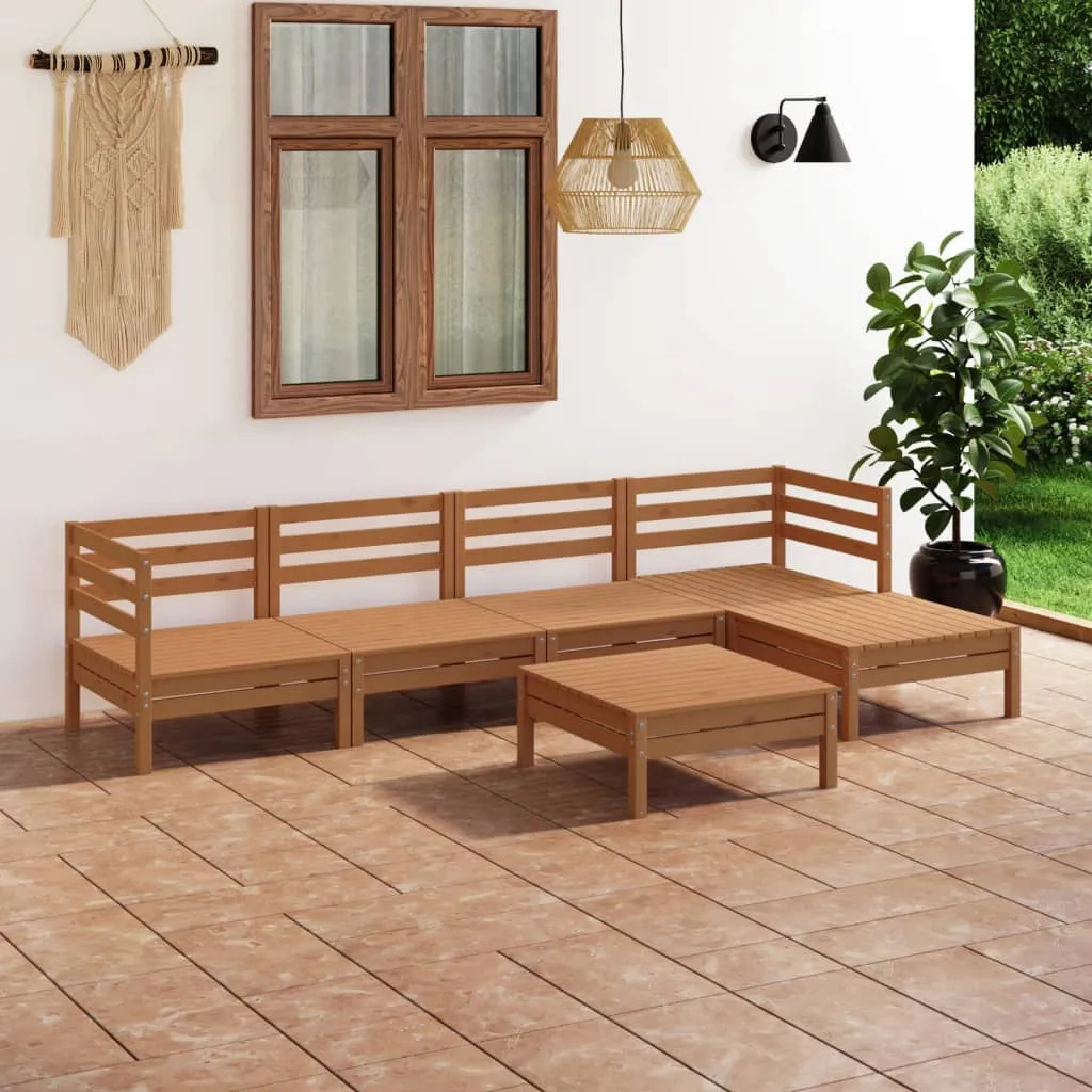 vidaXL Set Salotto da Giardino 6 pz in Legno Massello di Pino Miele