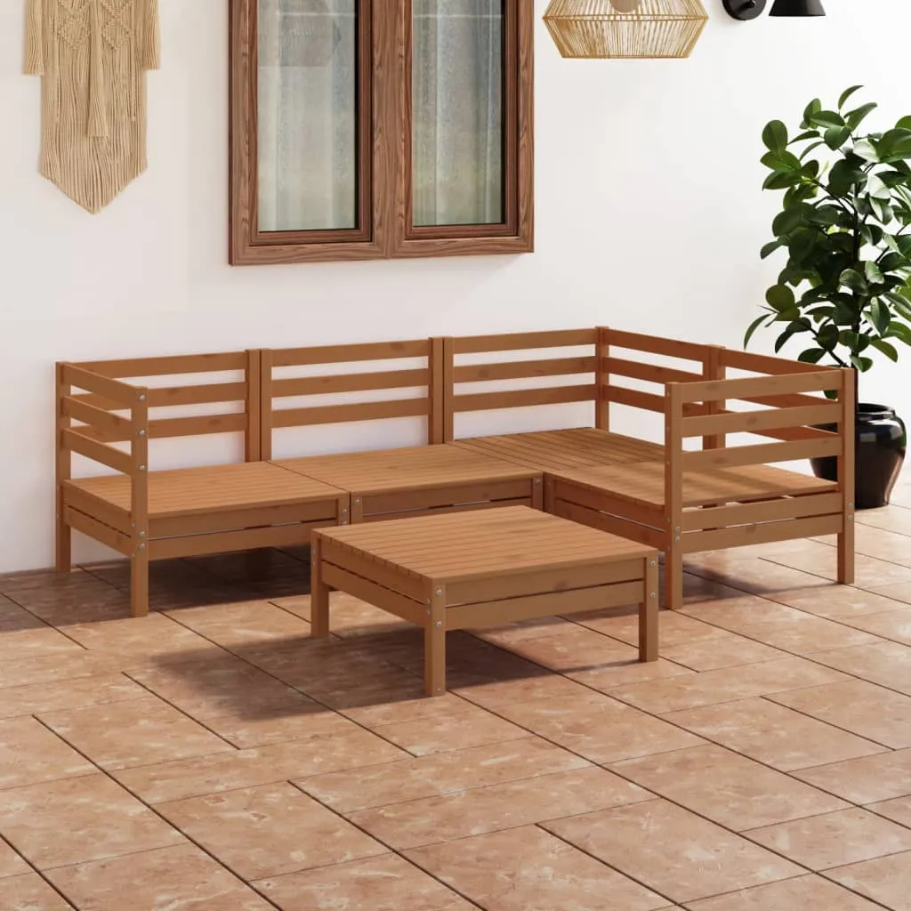 vidaXL Set Salotto da Giardino 5 pz in Legno Massello di Pino Miele