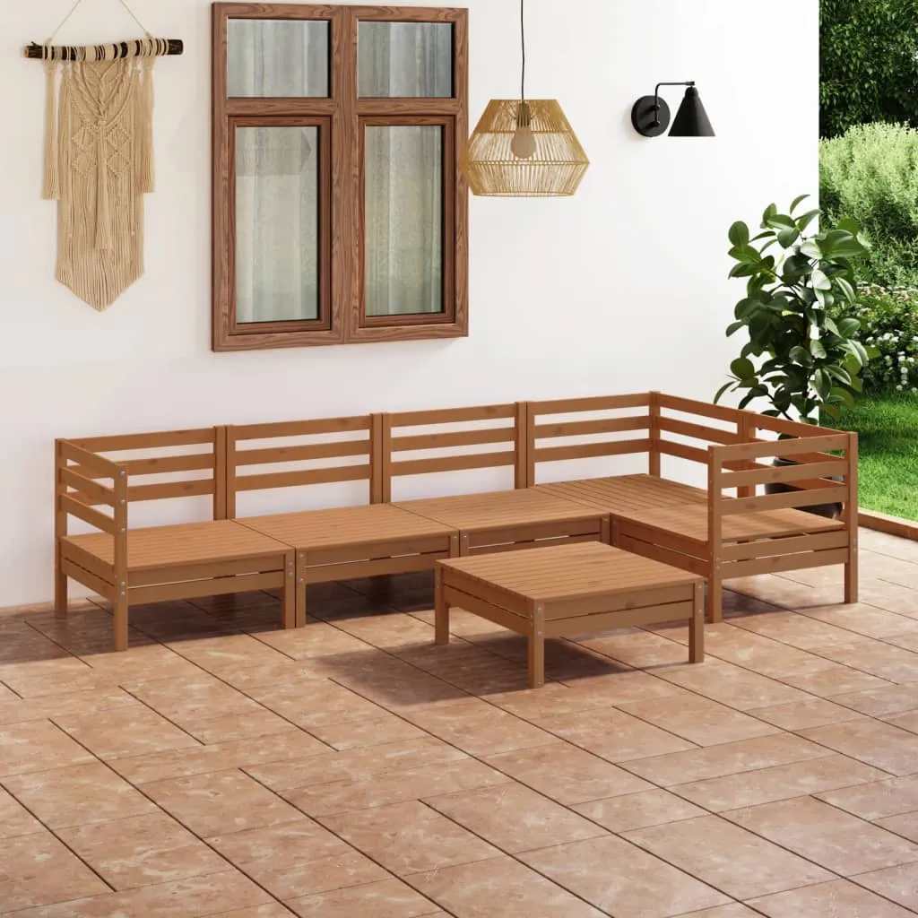 vidaXL Set Salotto da Giardino 6 pz in Legno Massello di Pino Miele