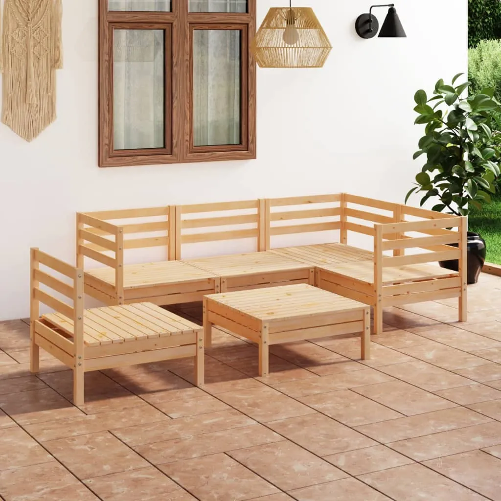 vidaXL Set Divani da Giardino 6 pz in Legno Massello di Pino