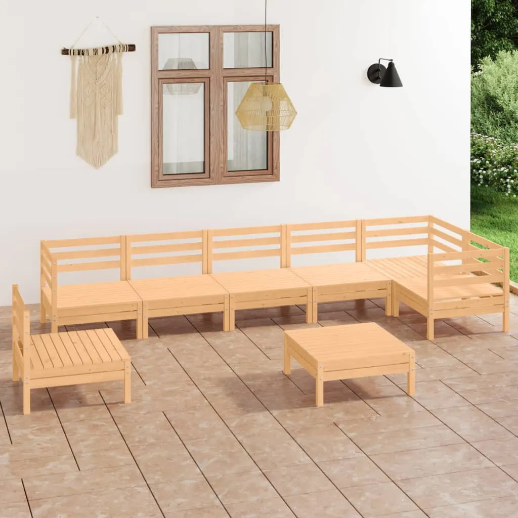 vidaXL Set Salotto da Giardino 8 pz in Legno Massello di Pino