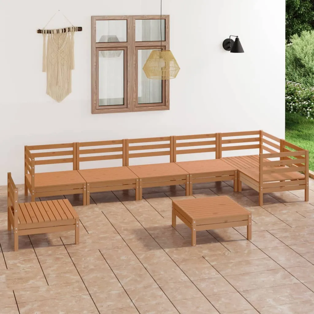 vidaXL Set Salotto da Giardino 8 pz in Legno Massello di Pino Miele