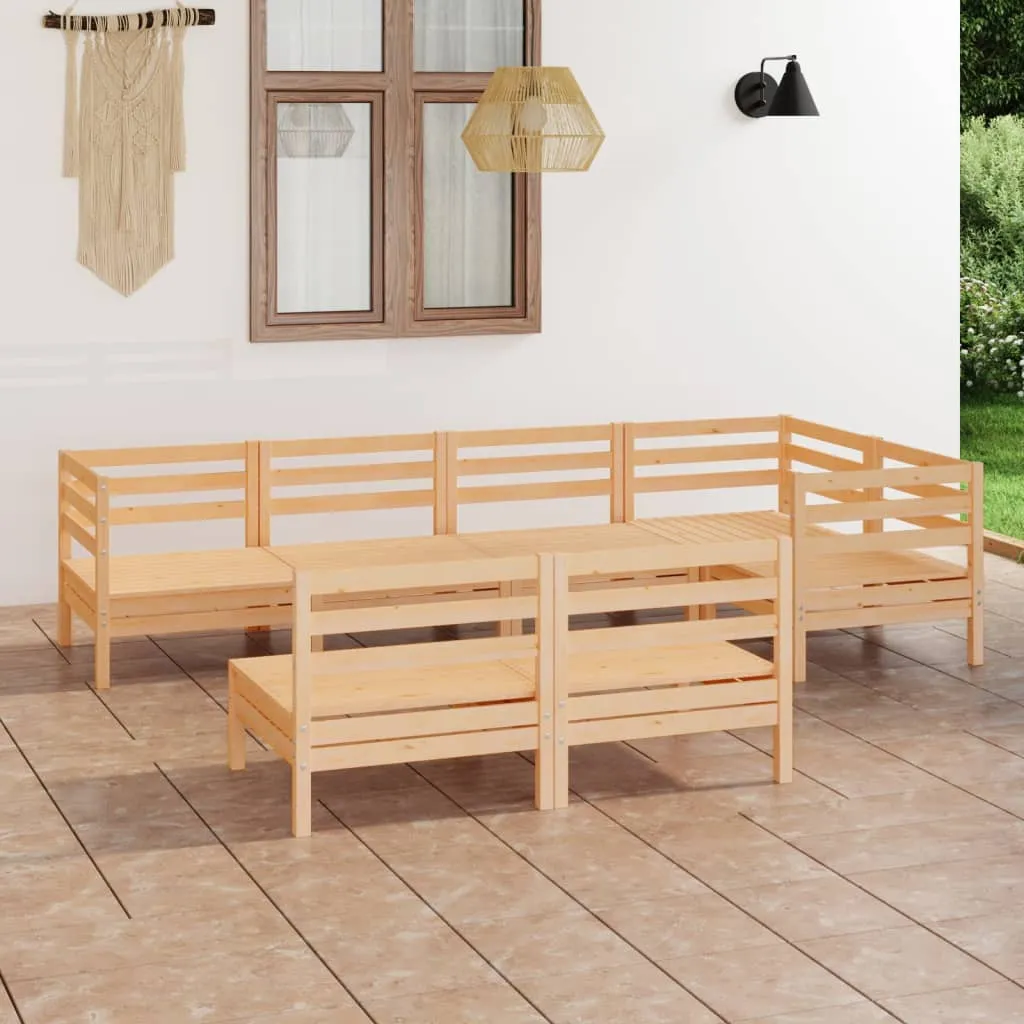 vidaXL Set Salotto da Giardino 7 pz in Legno Massello di Pino