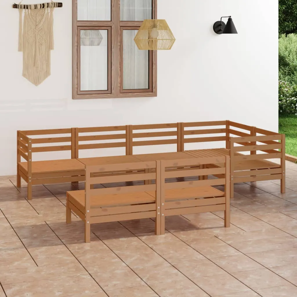 vidaXL Set Salotto da Giardino 7 pz in Legno Massello di Pino Miele