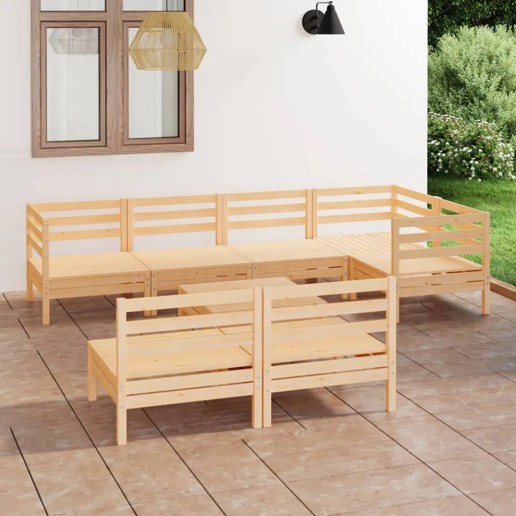 vidaXL Set Salotto da Giardino 8 pz in Legno Massello di Pino