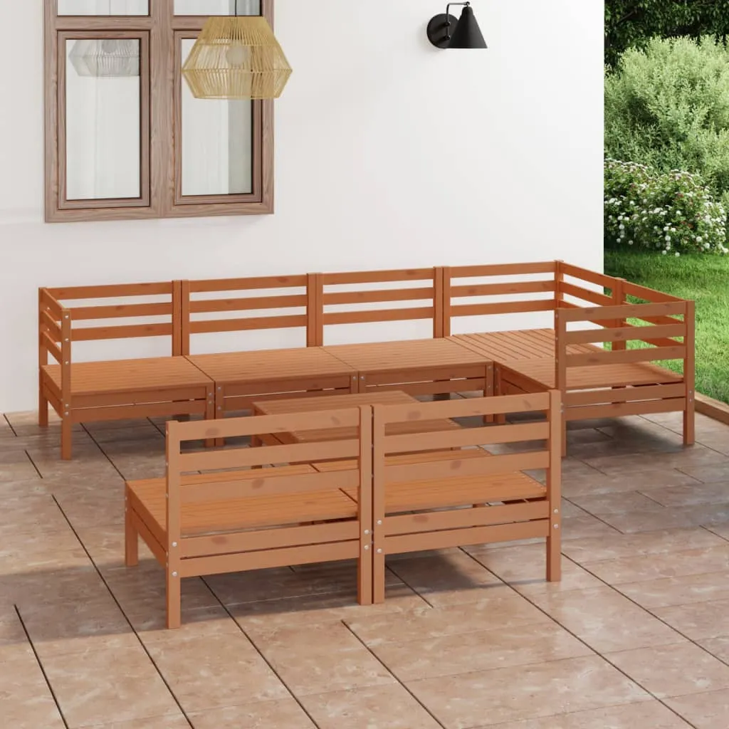 vidaXL Set Salotto da Giardino 8 pz in Legno Massello di Pino Miele