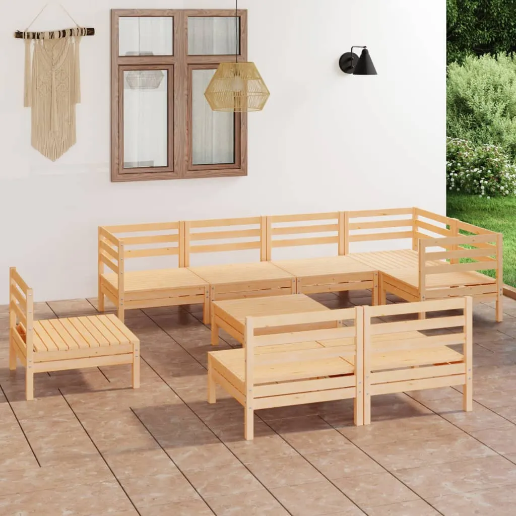 vidaXL Set Salotto da Giardino 9 pz in Legno Massello di Pino