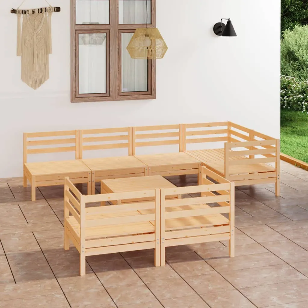 vidaXL Set Salotto da Giardino 8 pz in Legno Massello di Pino