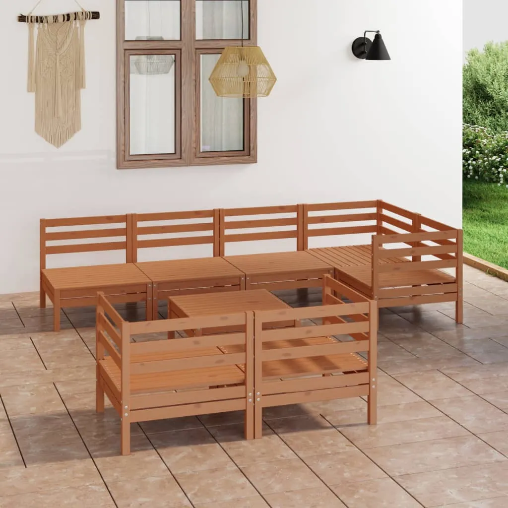 vidaXL Set Salotto da Giardino 8 pz in Legno Massello di Pino Miele