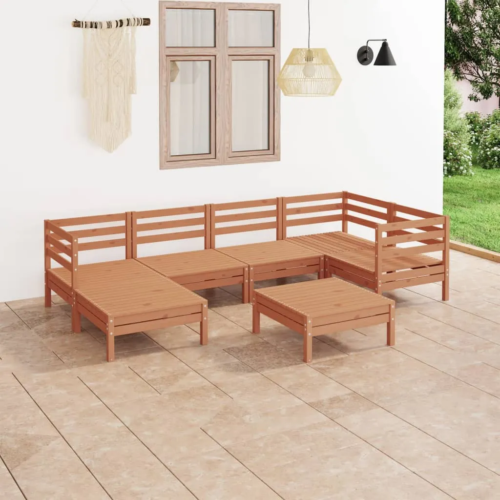 vidaXL Set Salotto da Giardino 7 pz in Legno Massello di Pino Miele