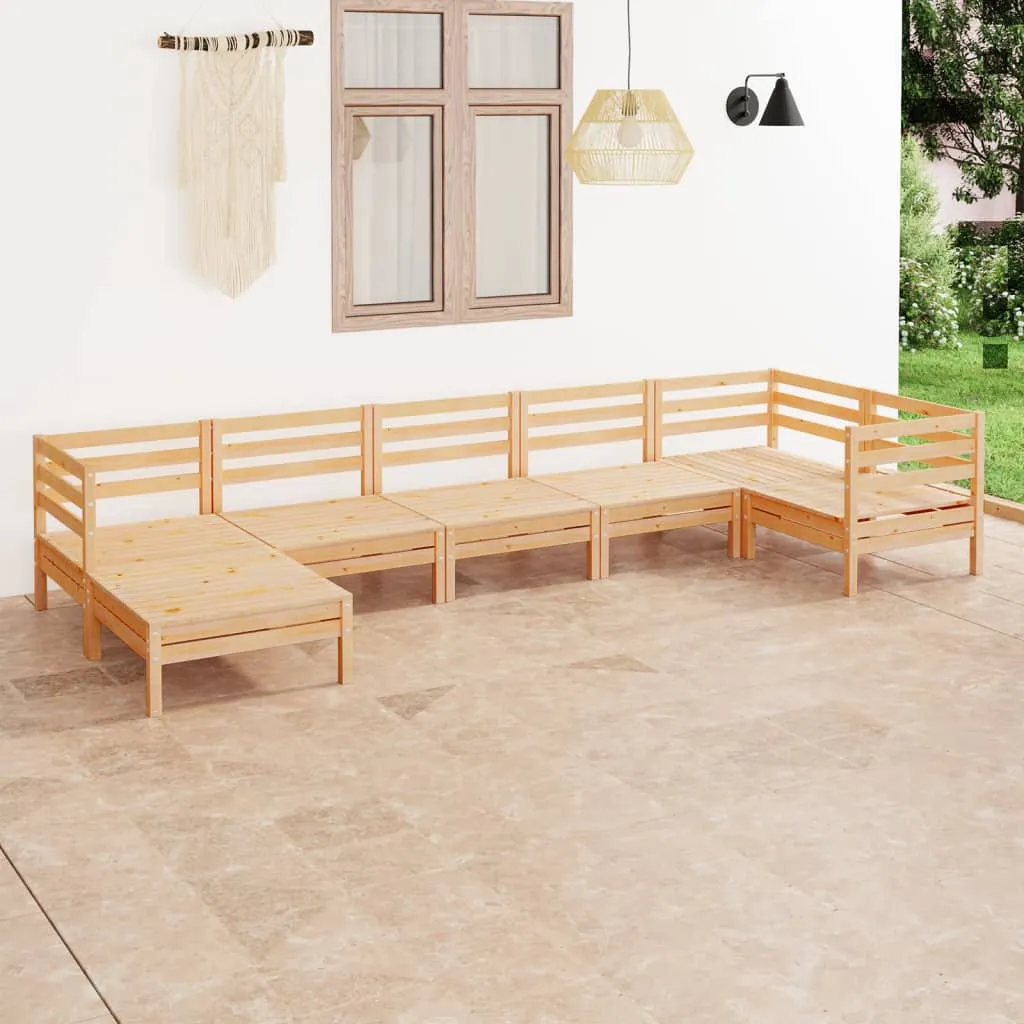 vidaXL Set Salotto da Giardino 7 pz in Legno Massello di Pino