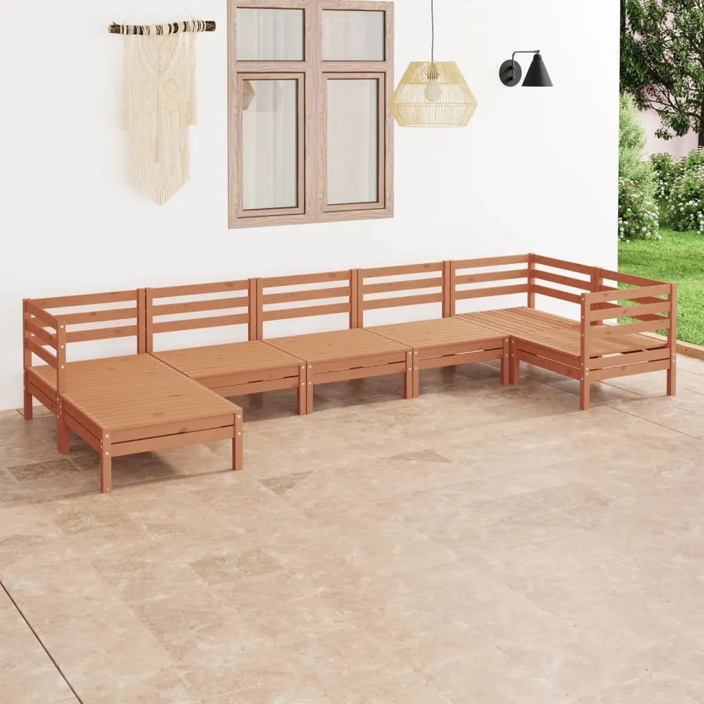 vidaXL Set Salotto da Giardino 7 pz in Legno Massello di Pino Miele