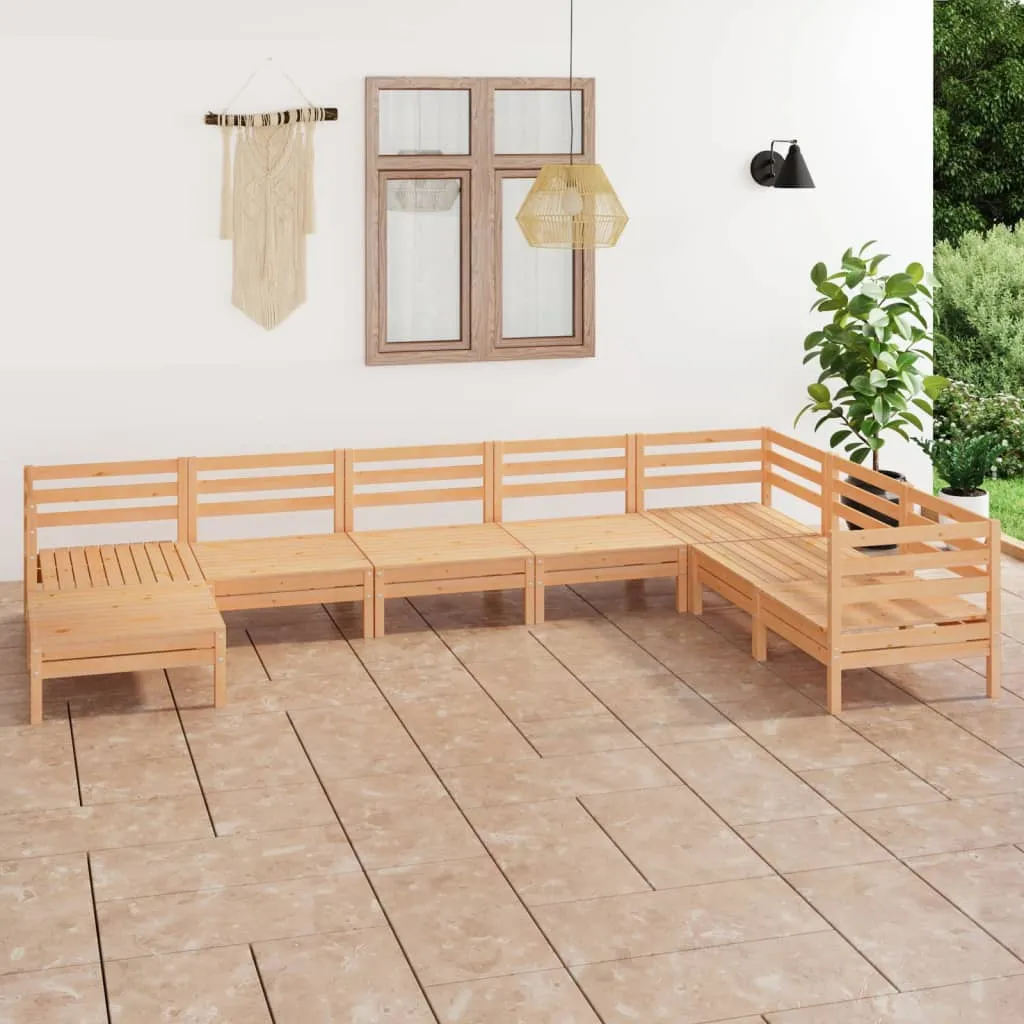 vidaXL Set Salotto da Giardino 8 pz in Legno Massello di Pino