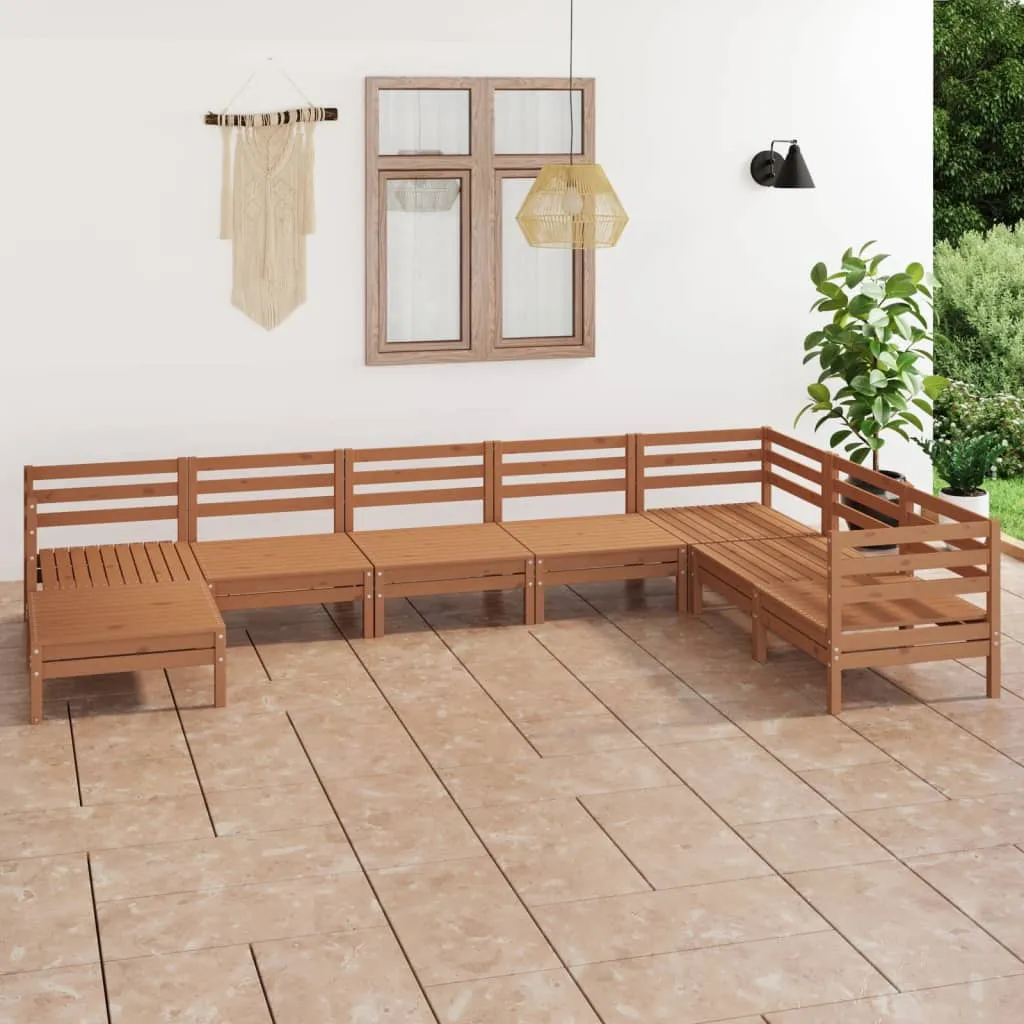 vidaXL Set Salotto da Giardino 8 pz in Legno Massello di Pino Miele